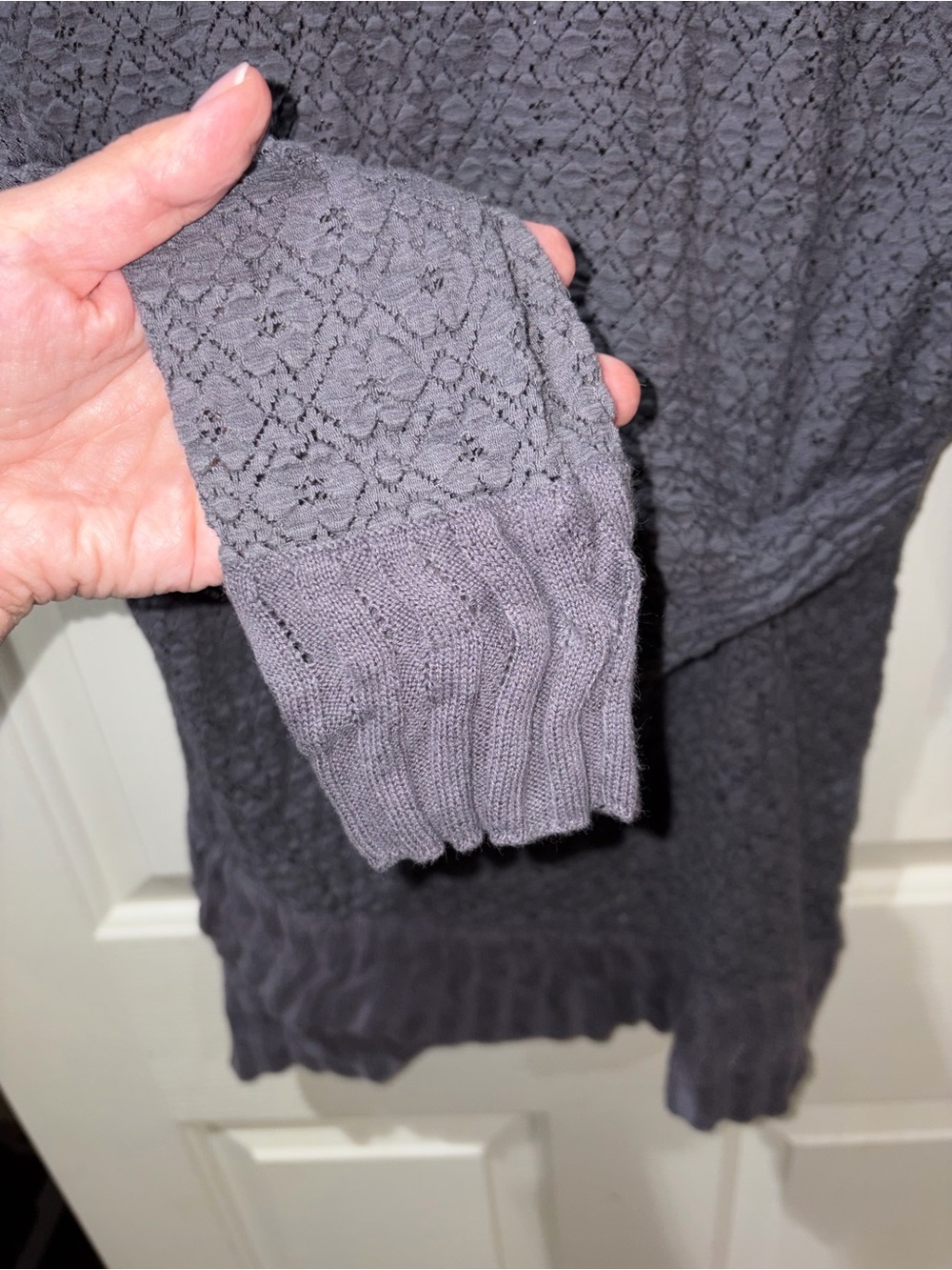 Anthropologie Deletta Charcoal Textured Knit Sweater - Picture 4 of 8